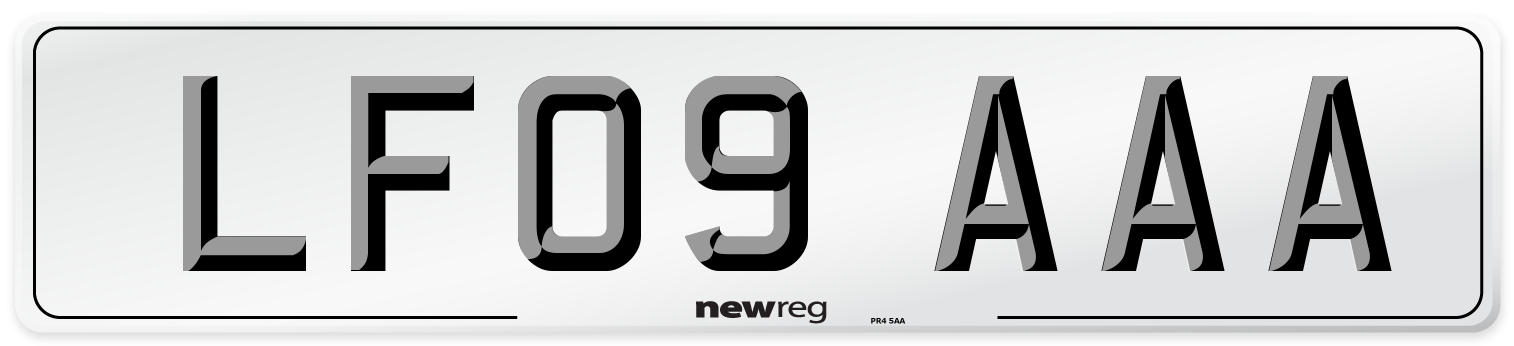 LF09 AAA Number Plate from New Reg